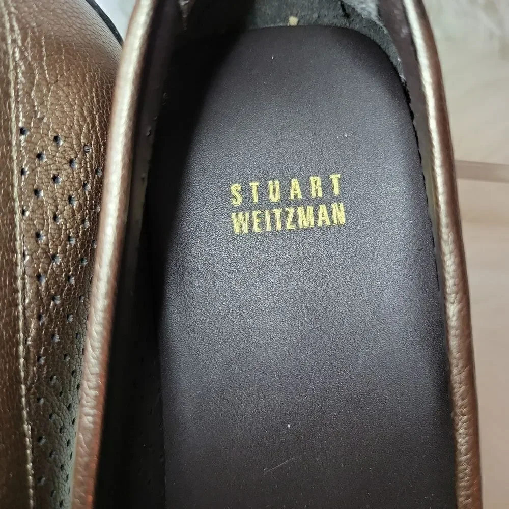 NWOT STUART WEITZMAN LINCOLN SABLE OLD NAPPA SZ.11 NARROW ,PEWTER SILVER